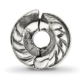 Sterling Silver Reflections Antiqued Leaf Clip Bead